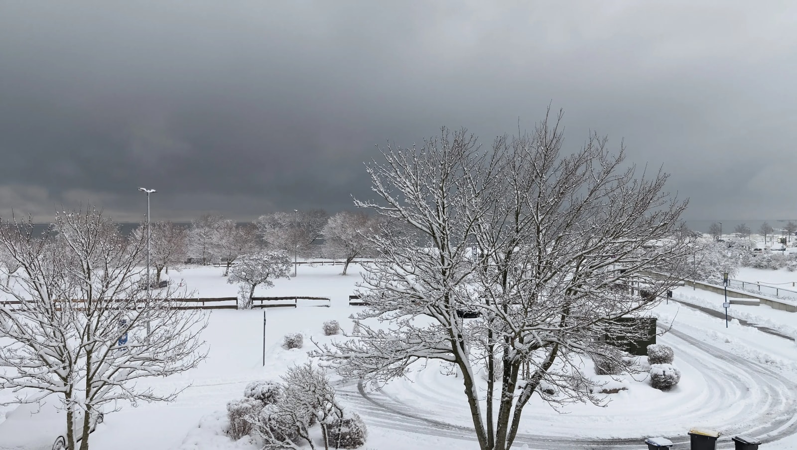 Seepark verschneit