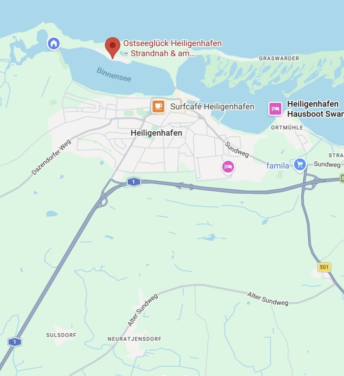 Google Maps Kartenausschnitt Steinwarder Heiligenhafen