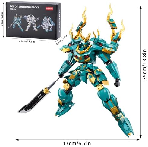 Vue 2 de Csnrhg Green Dargon Robot