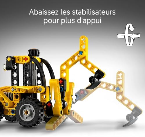 Vue 4 de Lego Technic Le Tractopelle