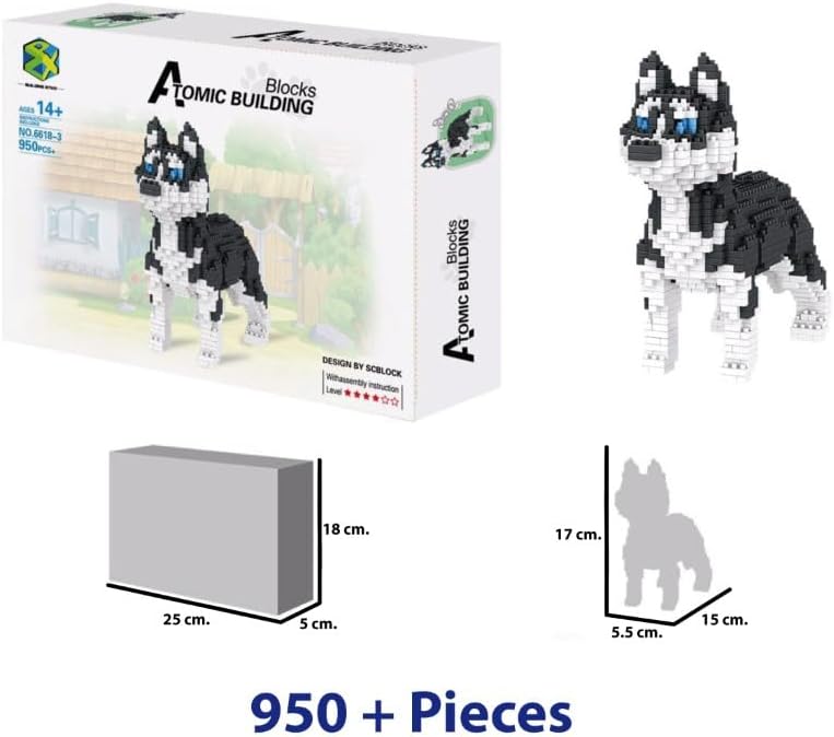 Vue 2 de Atomic Building Chien Husky