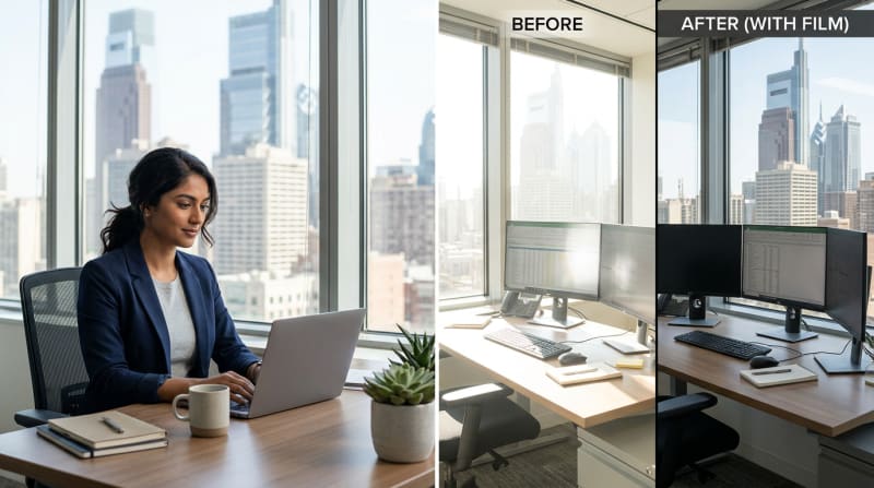 Glare Reduction - Office Worker