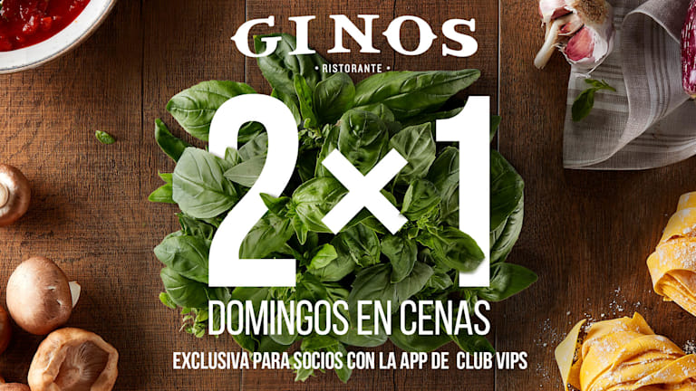 Promoción 2X1 Cenas Domingos en Ginos | Plaza Norte 2