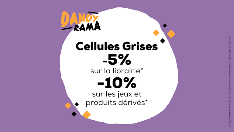 "-5% sur la librairie* et -10% sur les jeux et produits dérivés*"