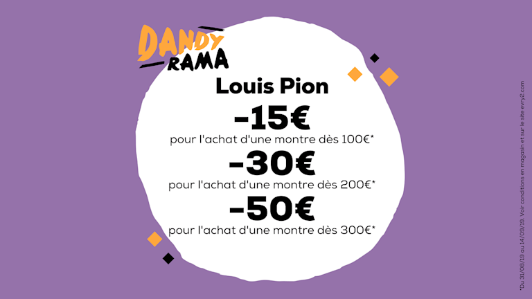 -15€  OU -30€ OU -50€ pour l'achat d'une montre *"