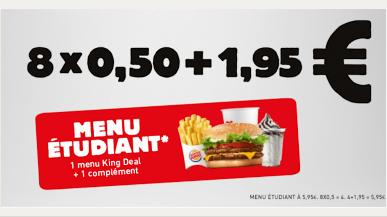 Menu étudiant