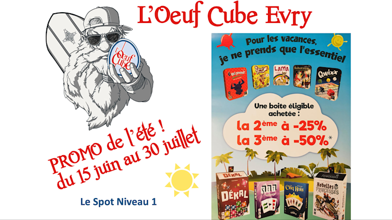 Promotion jeux de l'été à L'Oeuf Cube Evry