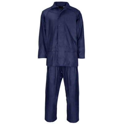 Supertouch Polyester/PVC Rainsuit Work Coveralls - Navy