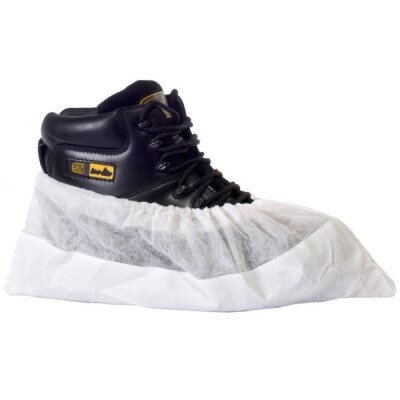 Supertouch CPE/PP Deluxe Overshoes Disposable - White - 400 Pieces