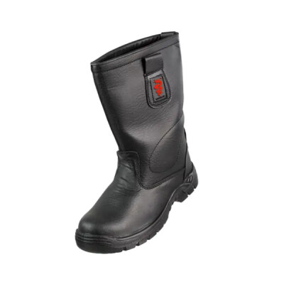 Warrior Lined Wp Rigg Boots Work Wellingtons - Black
