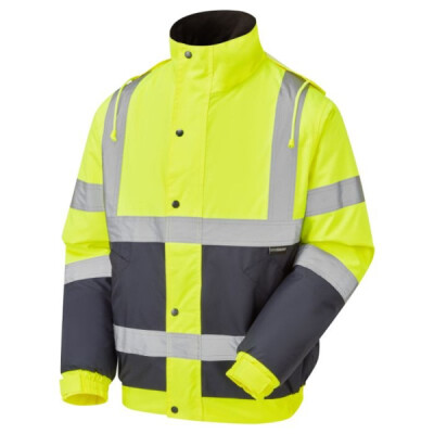 Supertouch Hi Vis 2-Tone Bomber Jacket - Yellow Navy