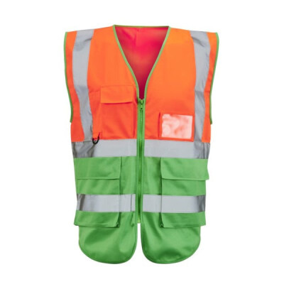 Supertouch Hi Vis 2-Tone Executive Vest - Orange Green