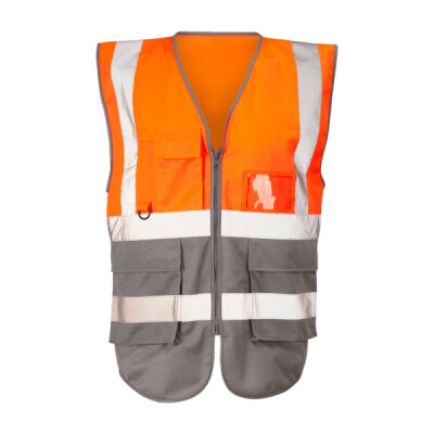 Supertouch Hi Vis 2-Tone Executive Vest - Orange Grey