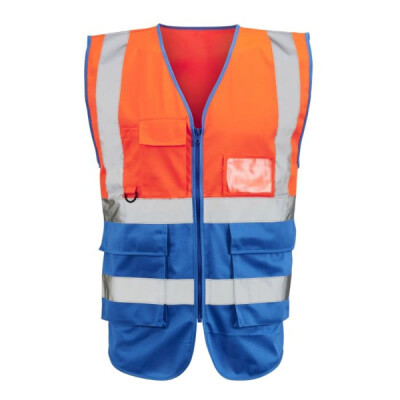 Supertouch Hi Vis 2-Tone Executive Vest - Orange Royal Blue