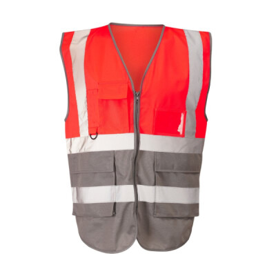 Supertouch Hi Vis 2-Tone Executive Vest - Red Grey