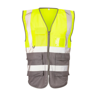 Supertouch Hi Vis 2-Tone Executive Vest - Yellow Grey