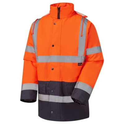 Supertouch Hi Vis 2-Tone Parka - Orange Navy