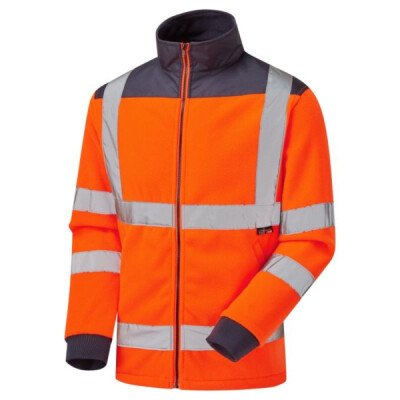 Supertouch Hi Vis Fleece Jacket - Rain Patch - Orange Navy