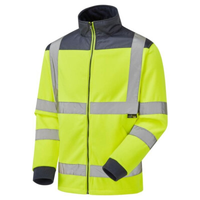 Supertouch Hi Vis Fleece Jacket - Rain Patch - Yellow Navy