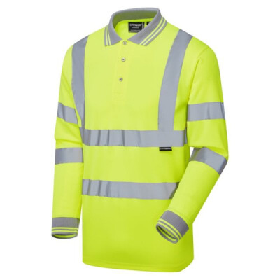Supertouch Hi Vis Long Sleeved Bird Eye Polo Shirt - Yellow