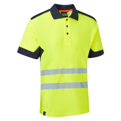 Supertouch Hi Vis System Eco 2-Tone Polo - Yellow Navy
