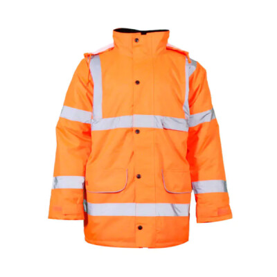 Warrior Hi Vis Traffic Jackets - Fleece Lined Work Hoodie