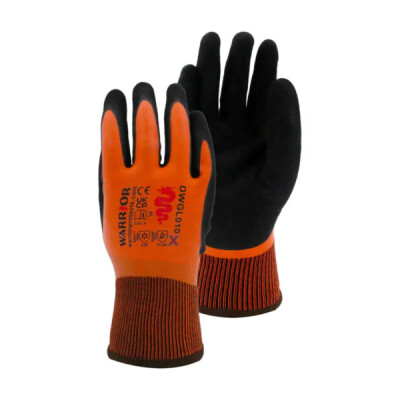 Warrior Double Dipped Thermal Latex Gloves - 120 Pairs - Orange