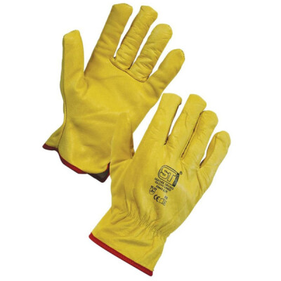 Supertouch Leather Driving Work Gloves - Lined - Yellow - 120 Pairs