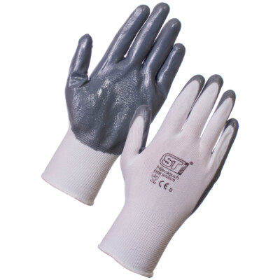 Supertouch Nitrotouch Work Gloves - White - 12 Pairs