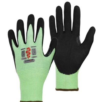 Warrior Nitrile Cut E Work Gloves - 60 Pairs - Black