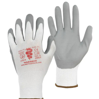 Warrior Nitrile Foam Work Gloves - 120 Pairs - Grey