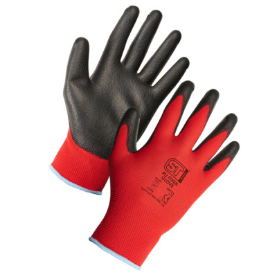 Supertouch PU Fixer Work Gloves - Red - 12 Pairs