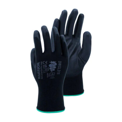 Warrior PU Gloves Black - 120 Pairs