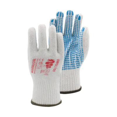 Warrior Dotted Gloves - 120 Pairs - White