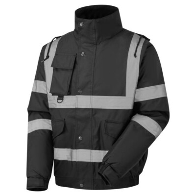 Supertouch Security Bomber Work Jacket With Tape - Black