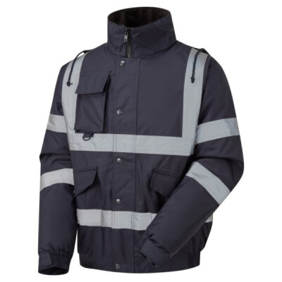 Supertouch Security Bomber Work Jacket With Tape - Navy