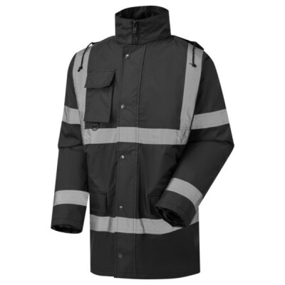 Supertouch Security Parka With Tape Work Jacket - Black