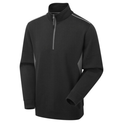 Supertouch System Eco Men Quarter Zip Sweatshirt - Black Grey