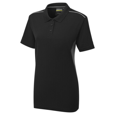 Supertouch System Eco Workwear Womens Polo Shirt - Black Grey