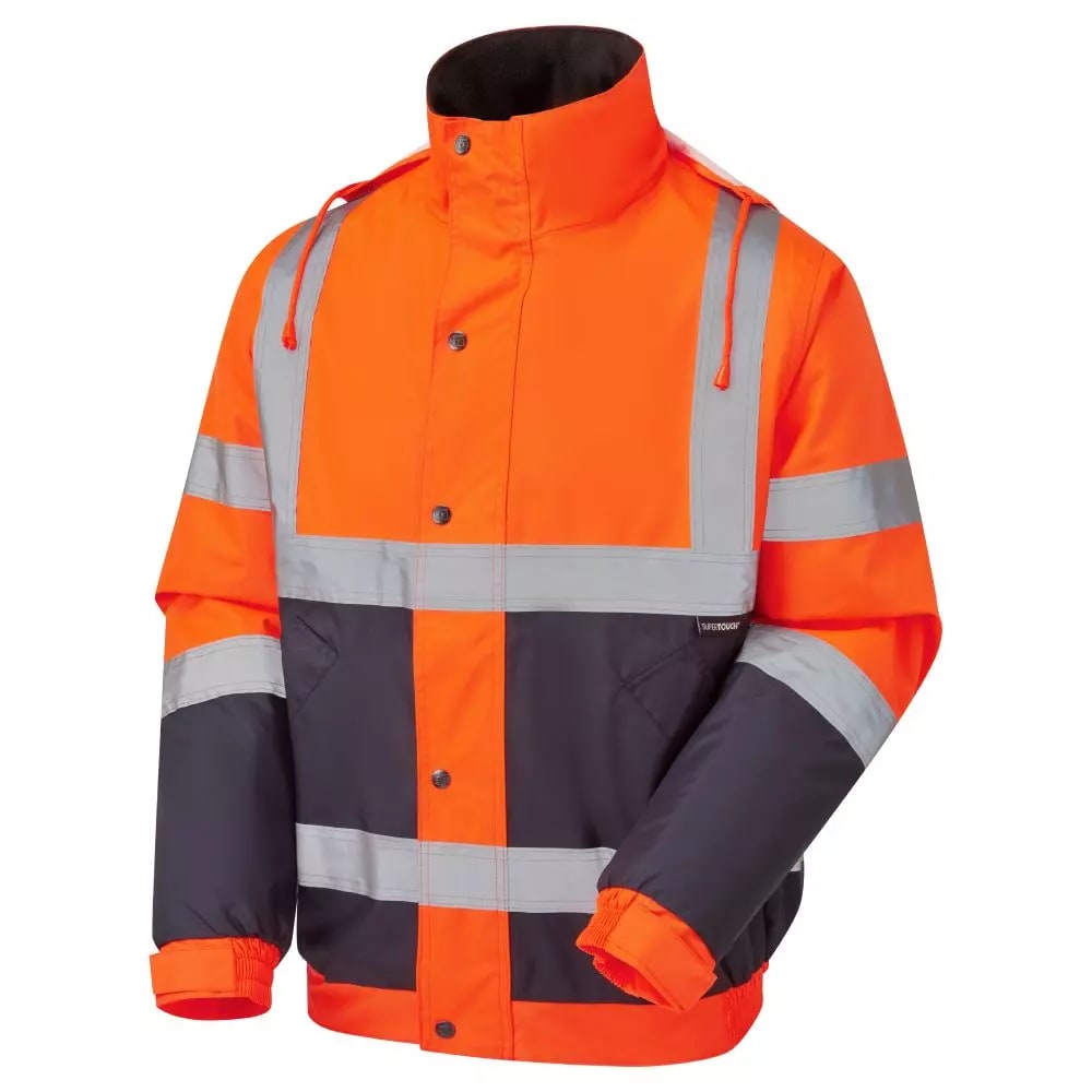 Supertouch Hi Vis 2-Tone Bomber Jacket - Orange Navy