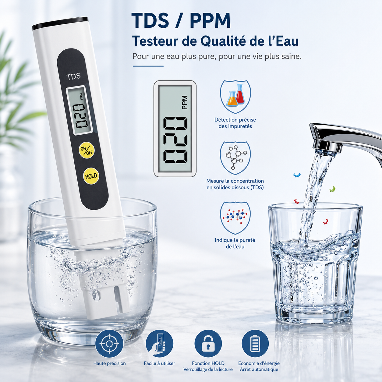 جهاز قياس جودة المياه ونسبة الأملاح TDS Meter