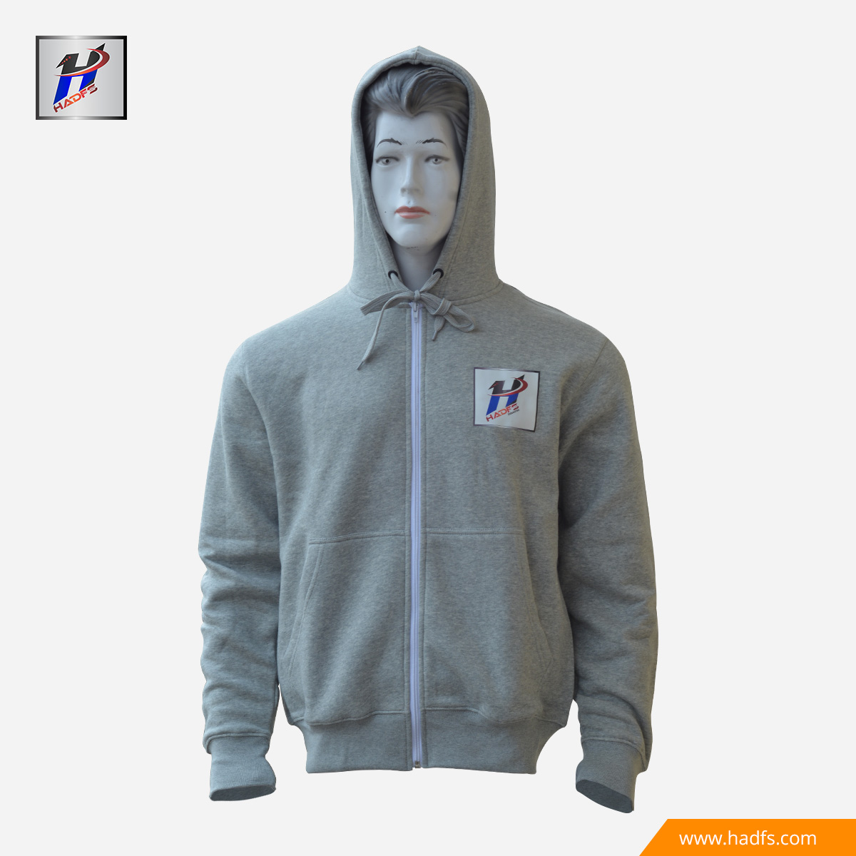 Gray Zip-Up Hoodie