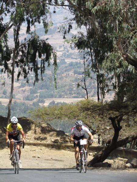 2011 Race Winner Paul Wolfe battles Horst Schlenker up the final hill in Gondar Ethiopia