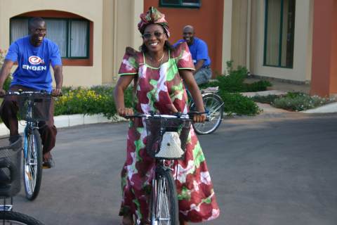 Martha from Mutata Memorial on her new bike