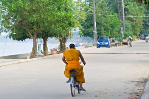 Monk in traffic