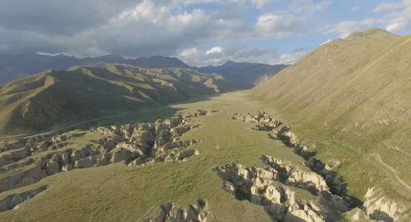 A stunning views above canyon camp from the Silk Route drone