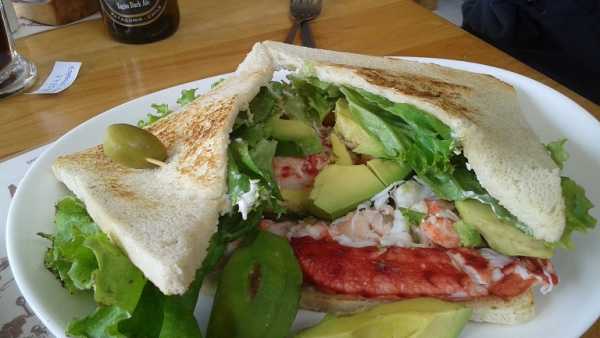 king crab and avocado sandwich