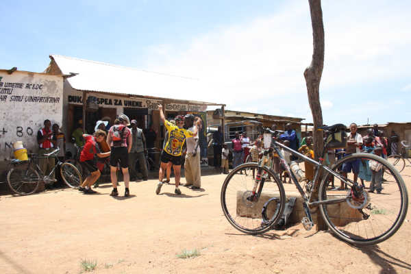 riders at a mid day drink stop, Tanzania