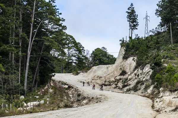 One of many neverending dirt climbs