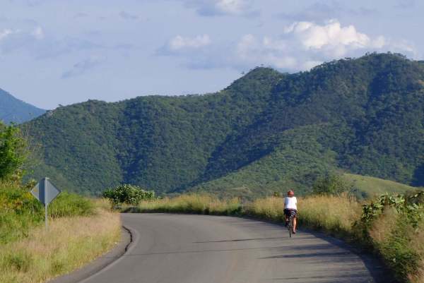 Francine riding solo through Jalisco farmlands